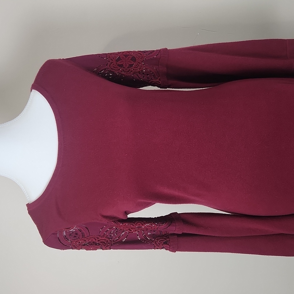 Octavia morlot flare and applique sleeves women knit sweater size Medium - Picture 3 of 12